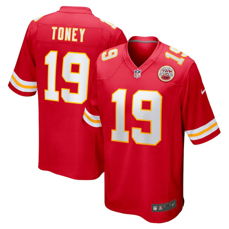 Men Kansas City Chiefs 19 Kadarius Toney Nike Red Game Player NFL Jersey